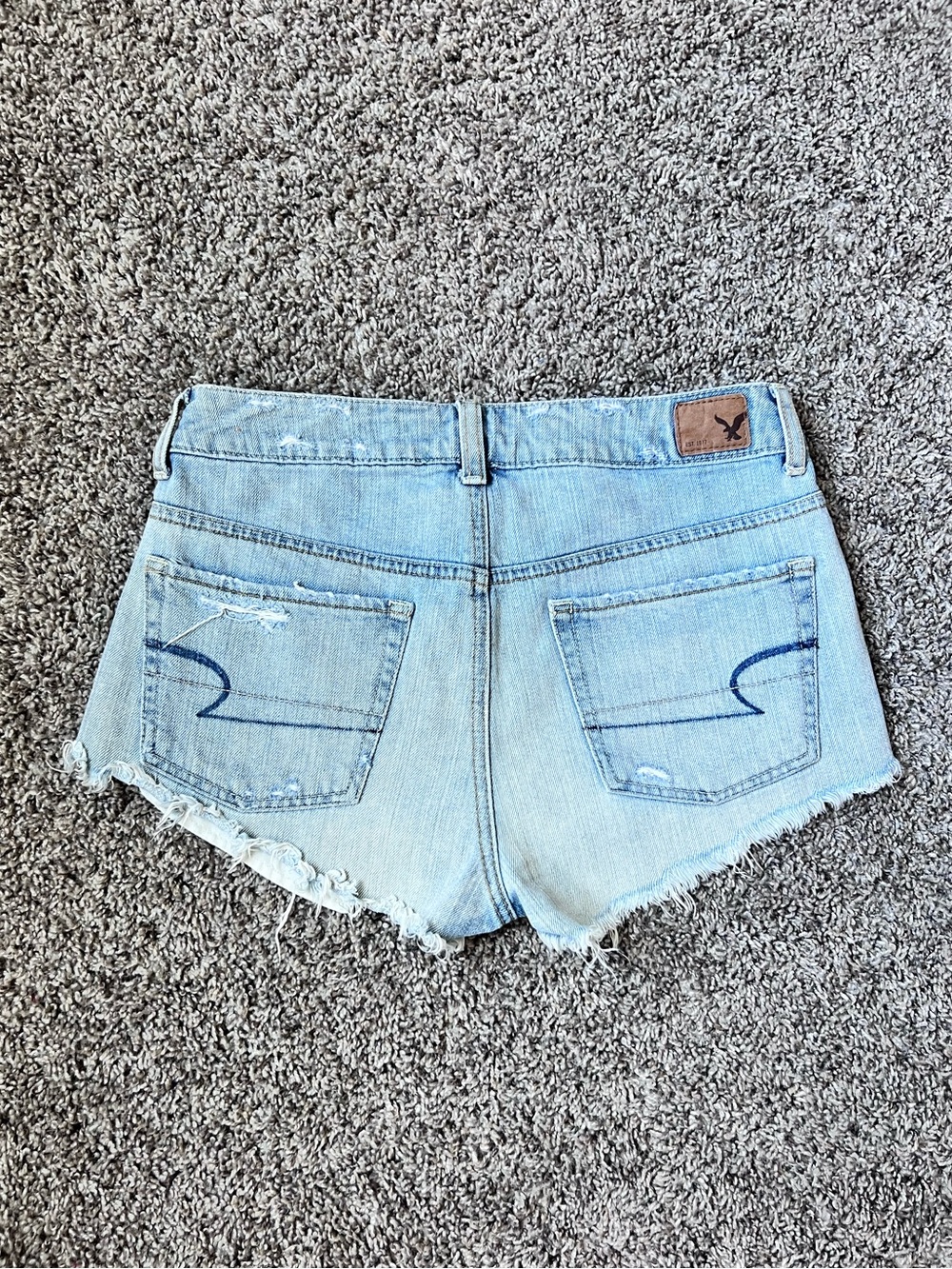 American Eagle Outfitters Light Blue Distressed Denim Cutoff Shorts